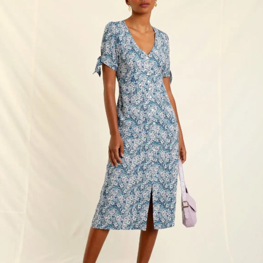 Rouje LEINA dress in GIVERNY BLEU, Size 42 (10 US) - NWT
